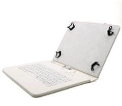 C-Tech PROTECT púzdro univerzálne s klávesnicou pre 9,7"-10,1" tablety, FlexGrip, NUTKC-04, biele