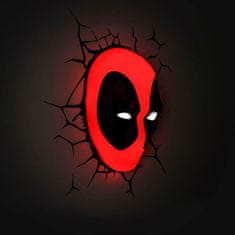 MARVEL LED lampa - Tvár Deadpoola - Červená, čierna 