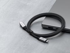 Satechi USB4 Pro Braided Cable 1.2m (PD240W,40Gbps data,8K/60Hz or 4K/120Hz) - čierny