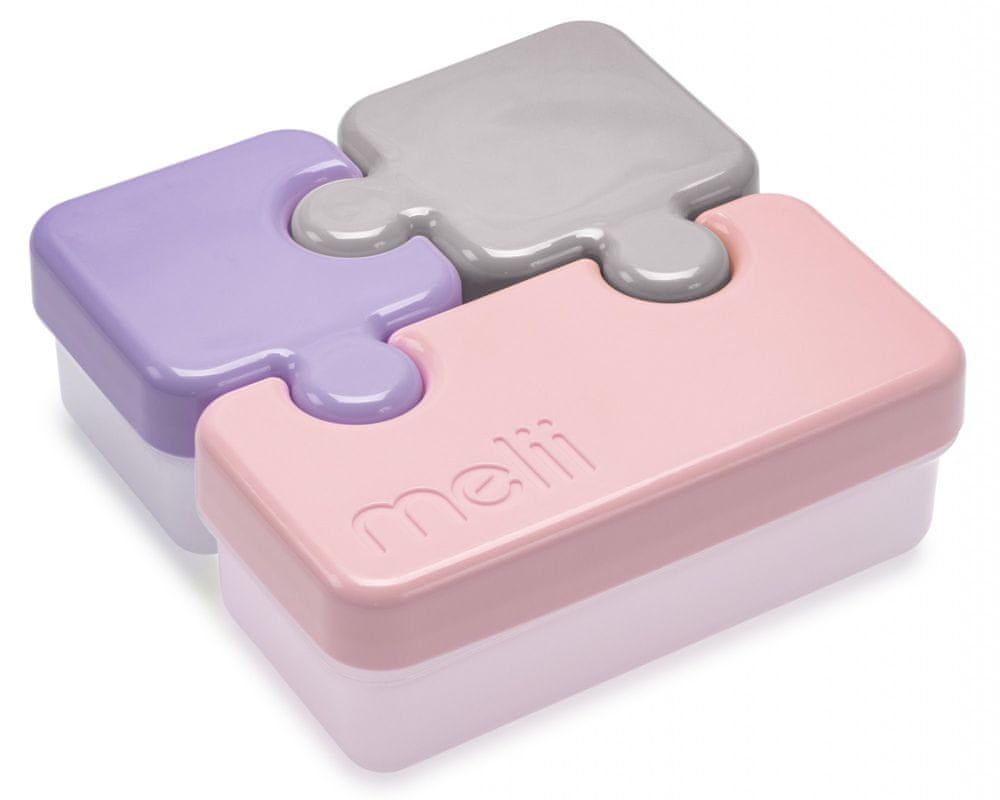 Melii Melii Olovrantový box Puzzle 850 ml - ružový, fialový, sivý