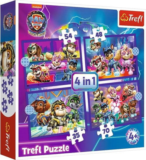 Trefl Puzzle Tlapková patrola: Hrdinovia 4v1 (35,48,54,70 dielikov)