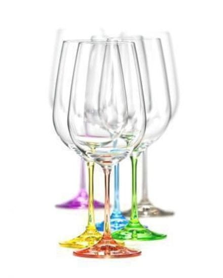 Crystalex Bohemia Crystal Farebné poháre na červené víno Rainbow 40729/D4661/550ml (set po 6ks)