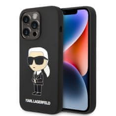 Karl Lagerfeld Zadný kryt Liquid Silicone Ikonik NFT pre iPhone 15 Pro Max Black
