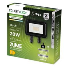 LUMILED Reflektor LED s pohybovým senzorom ZUME 20W 2200lm 4000K IP65