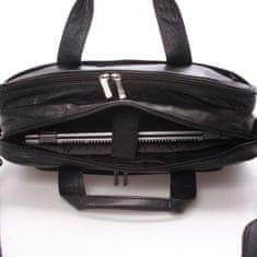 Bellugio Luxusná pánska kožená taška cez rameno BELLUGIO Casa, čierna