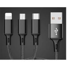 Solex Kábel USBA-IPHONE/USBC/USBB micro 3v1 1,2m 2,1A