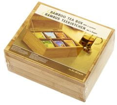 EDCO Drevená krabička na čaj 6 priehradok