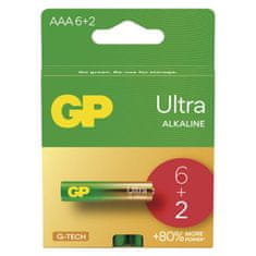 GP Alkalická batéria GP Ultra LR03 (AAA), 6+2 ks