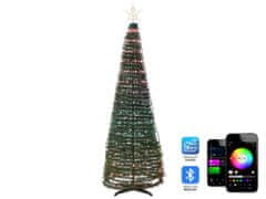 Beliani Vianočný stromček s viacfarebnými inteligentnými LED svetielkami a aplikáciou 188 cm SAARLOQ