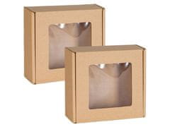 sarcia.eu Štvorcová dávkovacia škatuľa s okienkom, darčeková škatuľa 13x13x4 cm x2