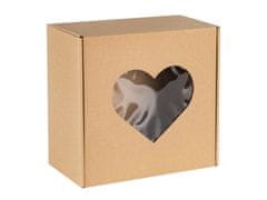 sarcia.eu Štvorcová dávkovacia škatuľa s okienkom v tvare srdca, darčeková škatuľa 20x20x10 cm x1