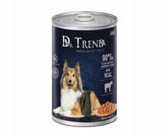 Dr.Trend DR. TREND Kompletné krmivo s teľacím mäsom, kúsky v jemnej omáčke pre dospelých psov všetkých plemien 10 x 400 g