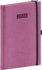Diár 2024: Diario - ružový, týždenný, 15 × 21 cm