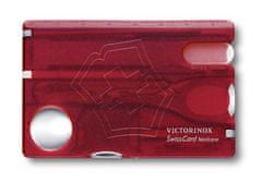Victorinox 0.7240.T SwissCard Nailcare Red translucent imitácia platobnej karty, 13 funkcií, červená