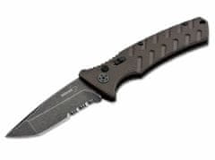 Böker Plus 01BO425 Strike Tanto Coyote automatický nôž 8,5 cm, Stonewash, hnedá, oceľ, hliník