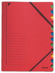 LEITZ Triediace dosky s gumičkou A4, 12 listov, červené 