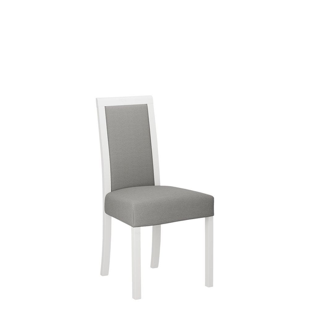 Veneti Jedálenská stolička s látkovým poťahom ENELI 3 - biela / šedá