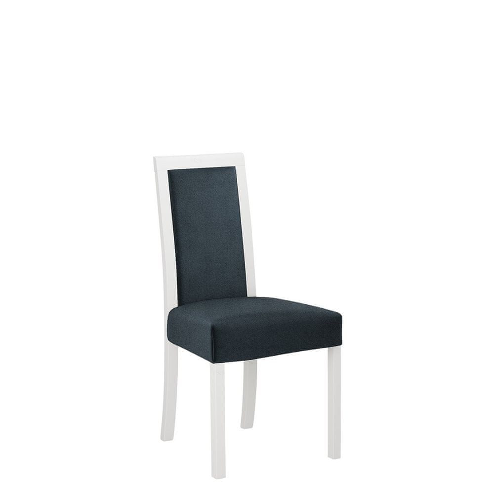 Veneti Jedálenská stolička s látkovým poťahom ENELI 3 - biela / námornícka modrá