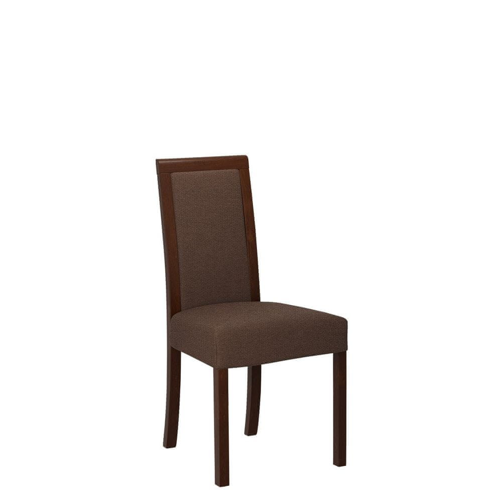 Veneti Jedálenská stolička s látkovým poťahom ENELI 3 - orech / hnedá 2