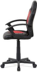 Autronic Kancelárska stolička, červená-čierna ekokoža, výška. nast., kríž plastová čierna KA-V107 RED