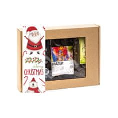 Cipolla caffé Darčekový set 2x100 g zrnková káva, 1x50g sypaný čaj, 1x100g med so stuhou - Merry Christmas