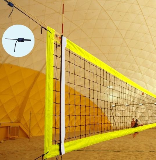 KV-ŘEZÁČ KV Řezáč Plážová volejbalová sieť s 4 napínakmi, žltá