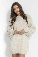 Fobya Dámske svetrové šaty Angligune krémová L/XL