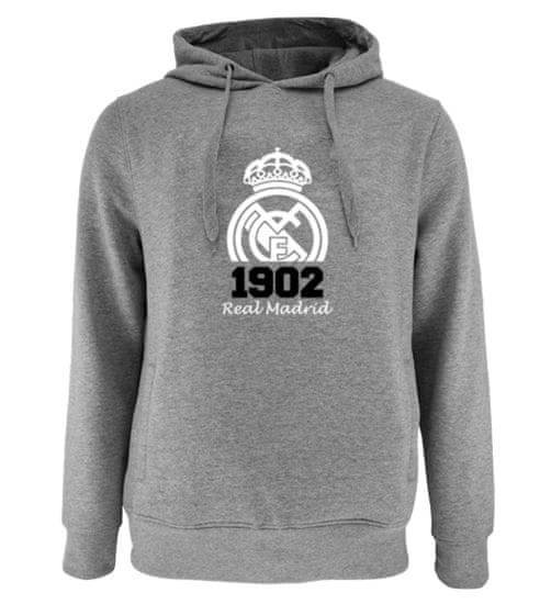 FAN SHOP SLOVAKIA Mikina Real Madrid FC, sivá, kapucňa, zips