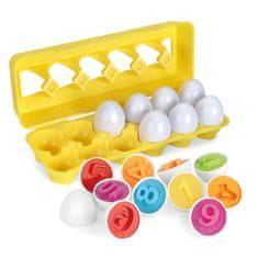 MALL Didaktická Montessori vzdelávacia hračka – krabička s 12 vajíčkami (čísla) | EGGCELLENT