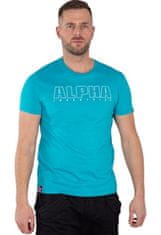 Alpha Industries  Tričko s krátkym rukávom Alpha Embroidery Heavy T Tyrkysová 2XL