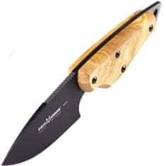Fox Knives 1504 OL FOX EUROPEAN HUNTER lovecký nôž 8,5 cm, čierna, olivové drevo, kožené puzdro