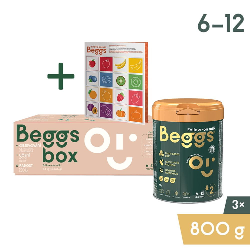 Beggs 2 pokračovacie mlieko 2,4 kg (3x800 g), box+ pexeso
