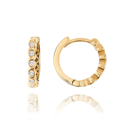 MINET Zlaté náušnice s bielymi zirkónmi Au 585/1000 1,80g