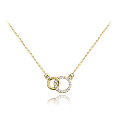 MINET Zlatý náhrdelník s bielymi zirkónmi Au 585/1000 1,65g
