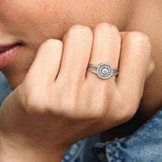 Pandora Luxusný trblietavý prsteň zo striebra Timeless 199408c01 (Obvod 50 mm)