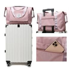 Vrecková skladacia prenosná cestovná taška (42 x 38 x 22 cm) – ružová | BAGPLUS