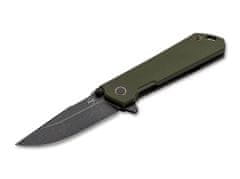 Böker Plus 01BO164 Kihon vreckový nôž s asistenciou 8,5 cm, Stonewash, zelená, G10, nylonové puzdro