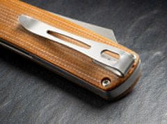 Böker Plus 01BO327 Tenshi štíhly vreckový nôž 6,8 cm, hnedo-červená, Micarta, spona, nylonové puzdro