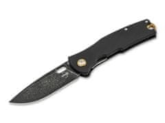 Böker Plus 01BO375 Fieldfolder vreckový nôž 8,6 cm, čierna, Stonewash, G10, nylonové puzdro