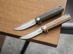 Böker Plus 01BO478DAM Cataclyst Damast vreckový nôž 7,8 cm, damašek, tmavozelená, Micarta, puzdro