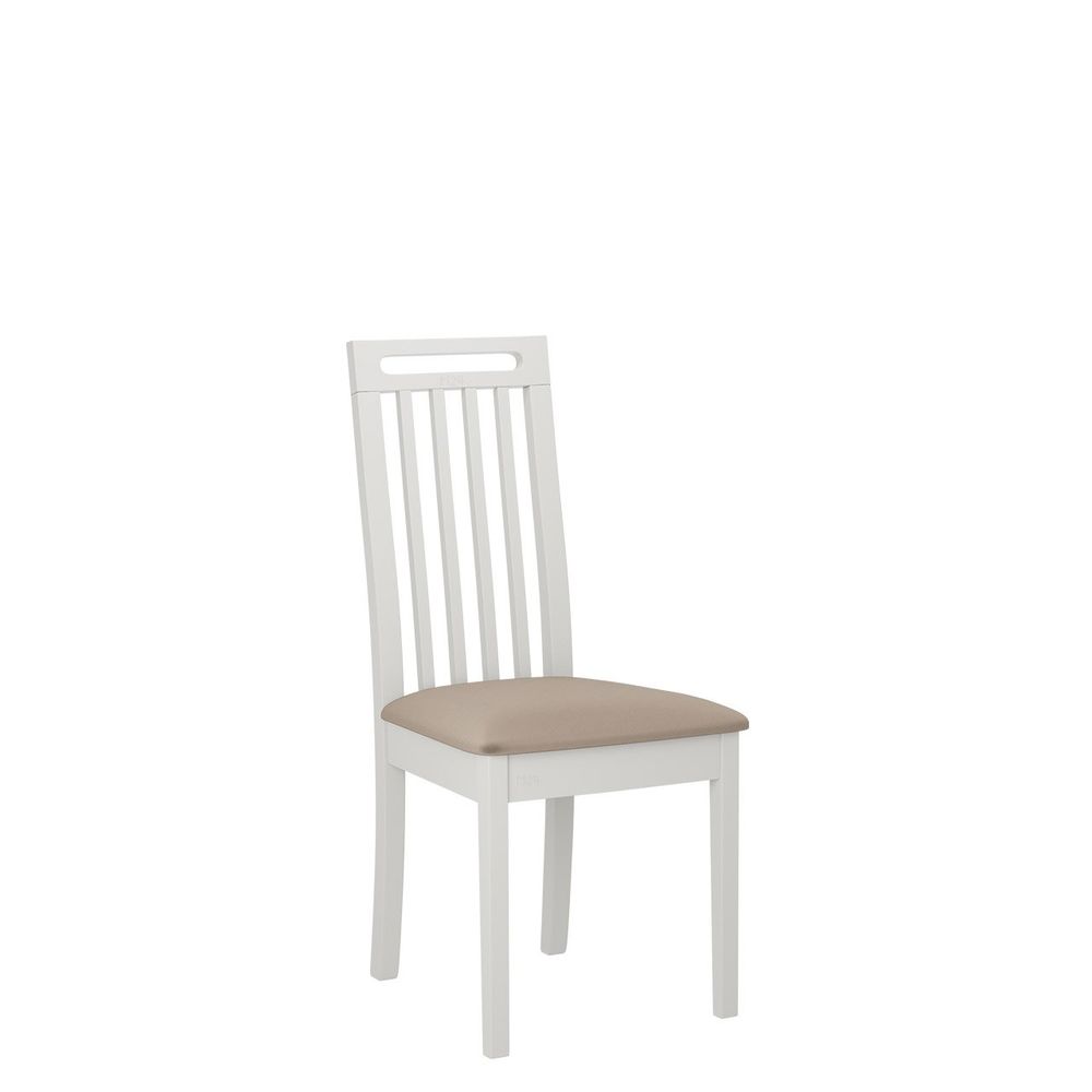 Veneti Jedálenská stolička s čalúneným sedákom ENELI 10 - biela / béžová