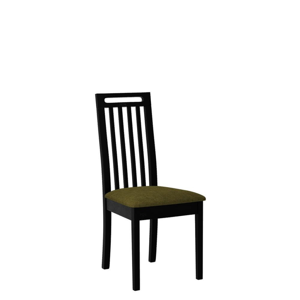 Veneti Jedálenská stolička s čalúneným sedákom ENELI 10 - čierna / tmavá olivová