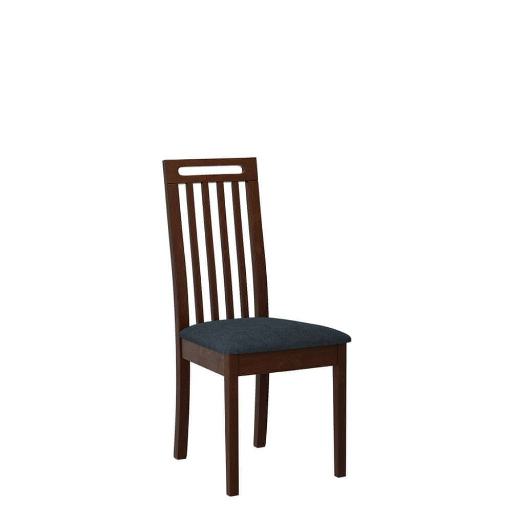 Veneti Jedálenská stolička s čalúneným sedákom ENELI 10 - orech / námornícka modrá