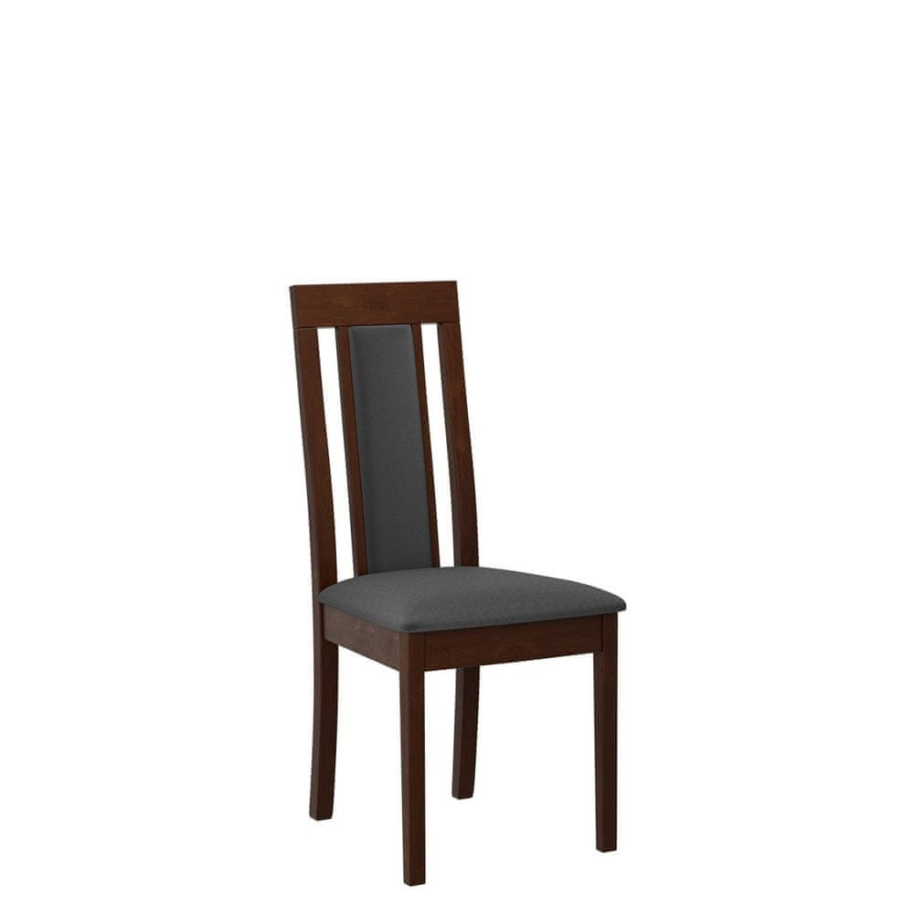 Veneti Kuchynská stolička s čalúneným sedákom ENELI 11 - orech / tmavá šedá