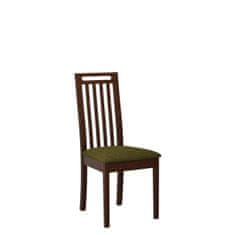 Veneti Jedálenská stolička s čalúneným sedákom ENELI 10 - orech / tmavá olivová