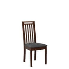 Veneti Jedálenská stolička s čalúneným sedákom ENELI 10 - orech / tmavá šedá