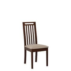 Veneti Jedálenská stolička s čalúneným sedákom ENELI 10 - orech / béžová