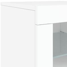 Vidaxl Bočné stolíky s LED svetlami 2 ks biele kompozitné drevo