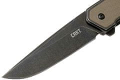 CRKT CR-7091 CINCO DESERT TAN BLACK vreckový nôž 7,3 cm, Black Stonewash, piesková hnedá, G10, oceľ