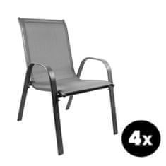 Aga 4x Záhradná stolička MR4400GY-4 Sivá